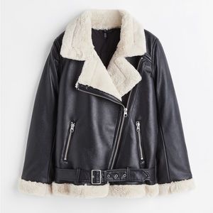 H&M Fur Lined Biker Jacket